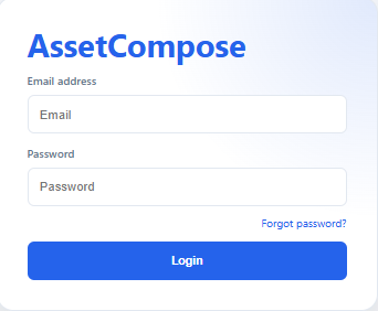 The sign-in screen with email and password fields.